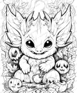 Halloween Monster Grayscale Coloring Pages