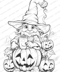 Halloween Monster Grayscale Coloring Pages