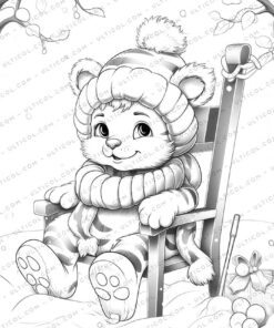 Tiger Grayscale Coloring Pages
