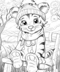 Tiger Grayscale Coloring Pages