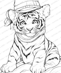 Tiger Grayscale Coloring Pages