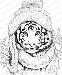 Tiger Grayscale Coloring Pages