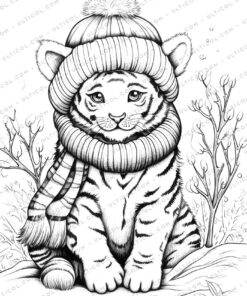 Tiger Grayscale Coloring Pages