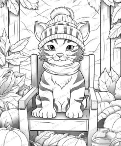 Baby Tiger Grayscale Coloring Pages