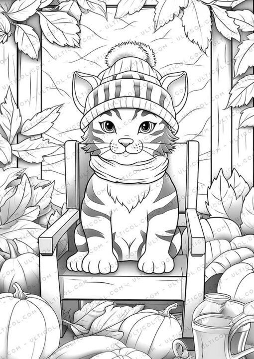 Baby Tiger Grayscale Coloring Pages