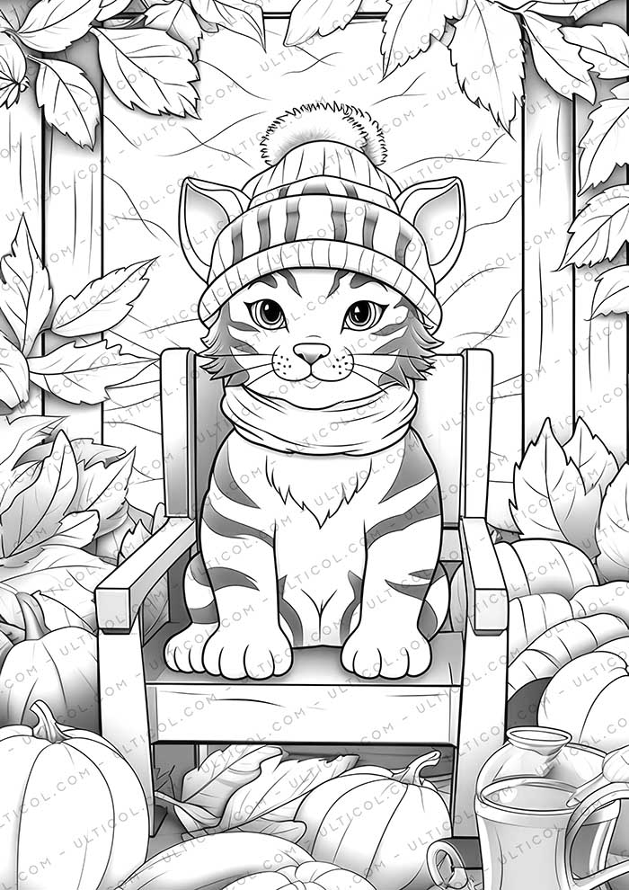 Baby Tiger Grayscale Coloring Pages
