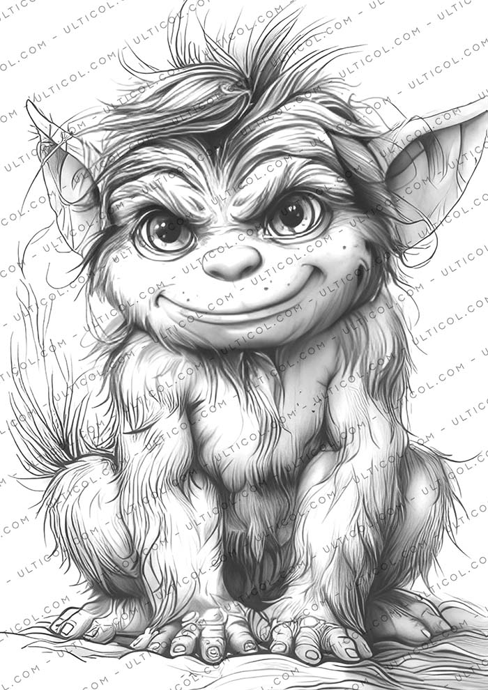 Fantasy Little Trolls Coloring