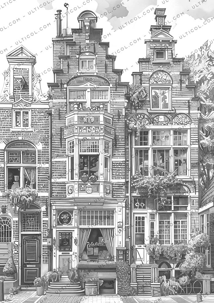 Dutch Houses Coloring