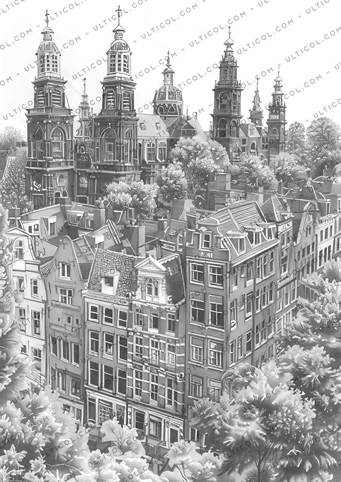 Dutch Houses Coloring