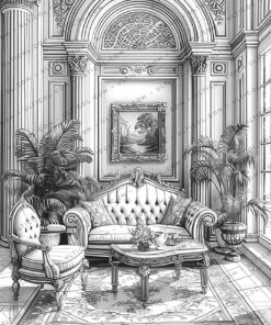 Fantasy Hotel Interiors Coloring