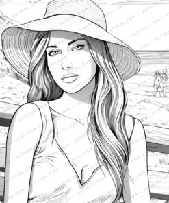 Summer Fashion Grayscale Coloring Pages