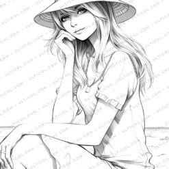 Summer Fashion Grayscale Coloring Pages