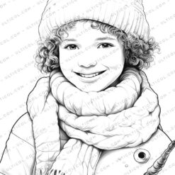 Winter Fashion Grayscale Coloring Pages