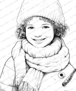 Winter Fashion Grayscale Coloring Pages