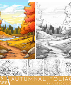 Autumnal Grayscale Coloring Pages