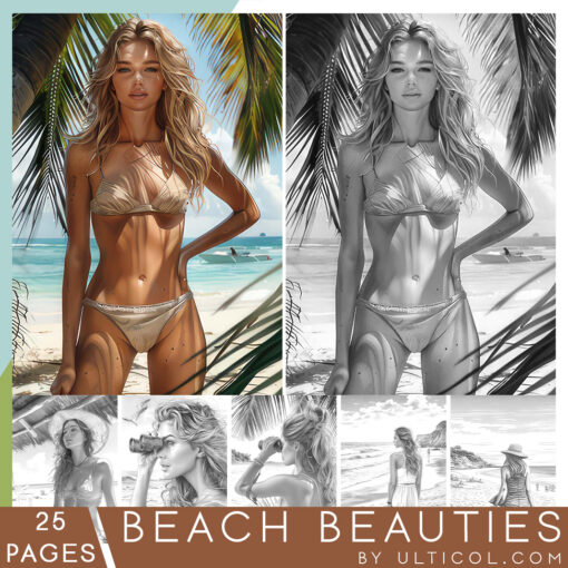 Beach Beauties Coloring