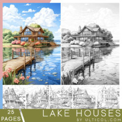 Beautiful Lake House Coloring