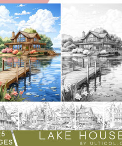 Beautiful Lake House Coloring