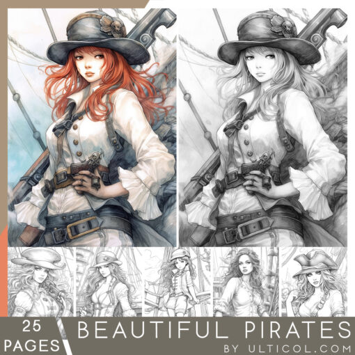 Beautiful Pirate Girl Coloring Pages