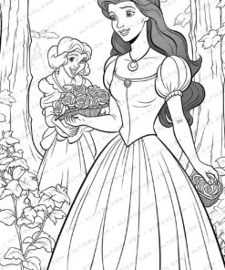 Beauty and the Beast Grayscale Coloring Pages