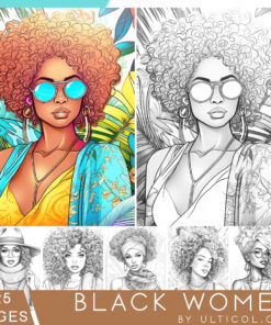 Black Women Coloring Book for Adults