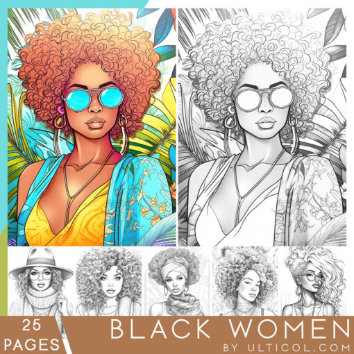 Black Women Coloring Book for Adults