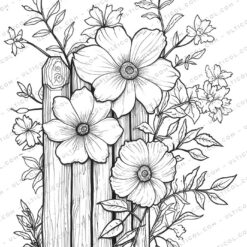 Blooming Flowers Grayscale Coloring Pages