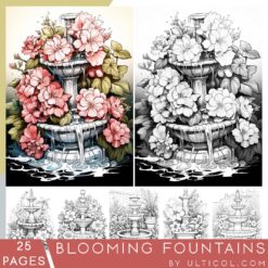 Blooming Fountains Coloring