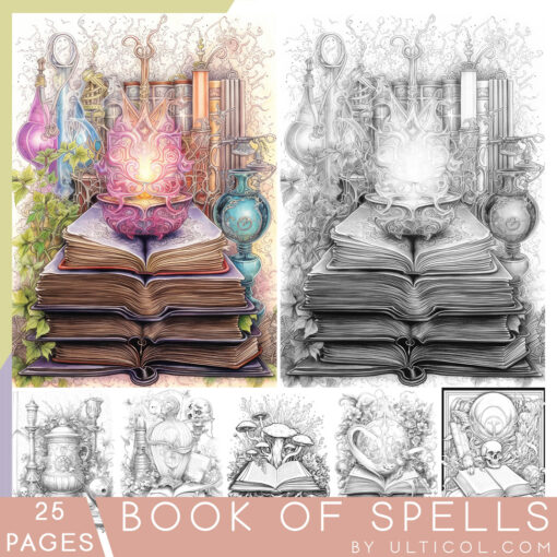 Book of Spells Coloring Book