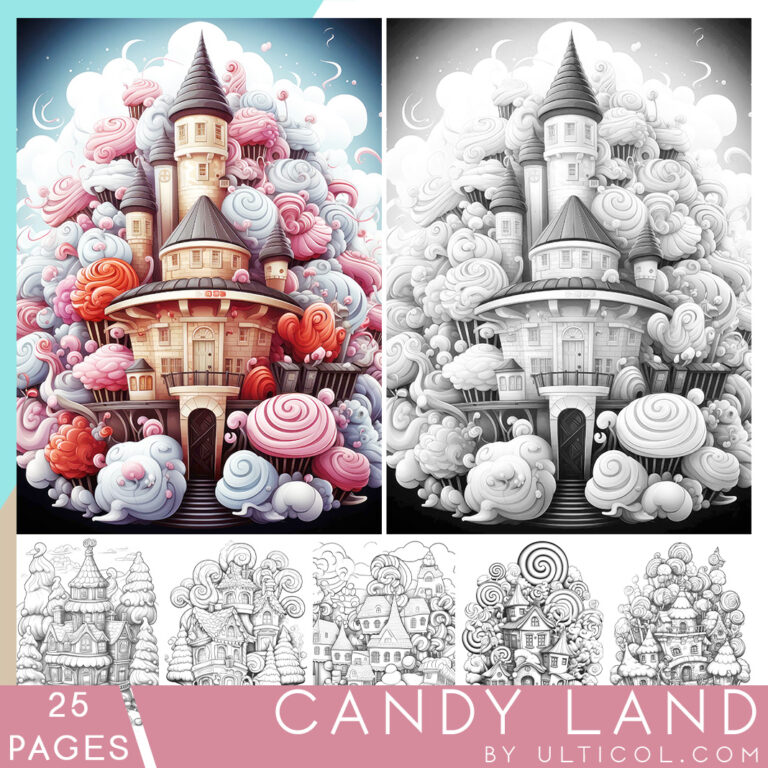 Candy Land Coloring Pages for Adults Instant Download Sweet treats