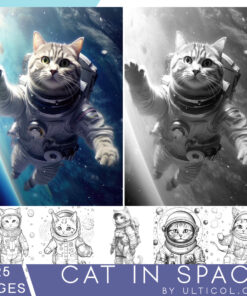 Cat In Space Coloring