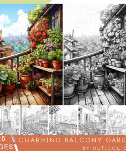 Charming Balcony Garden Coloring