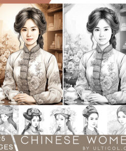 Beautiful Chinese Women Coloring