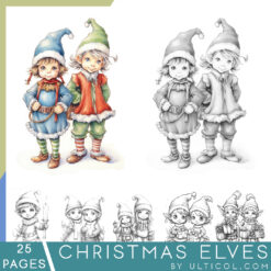 Christmas Elves Coloring Pages