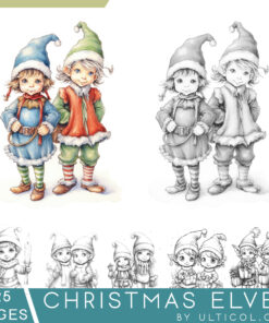 Christmas Elves Coloring Pages