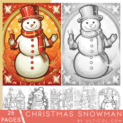 Christmas Snowman Coloring Book