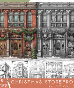 Christmas Storefront Coloring Page Book