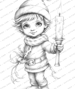 Christmas Elves Coloring Pages