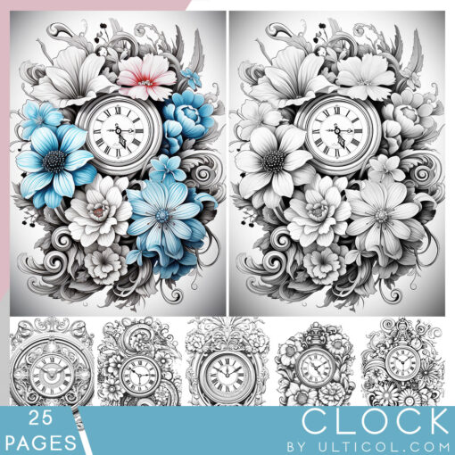 Clock Coloring Book