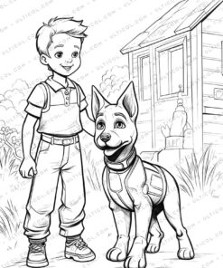 Robot Pets Grayscale Coloring Pages