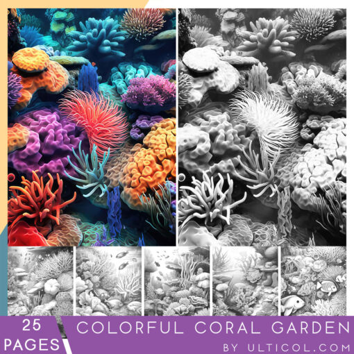 Colorful Coral Garden Coloring