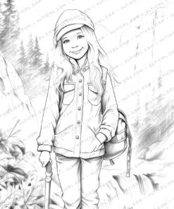 Spring Fashion Grayscale Coloring Pages