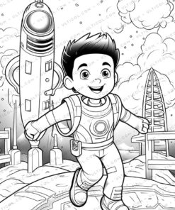 Spacecraft Grayscale Coloring Pages