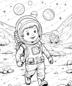 Spacecraft Grayscale Coloring Pages