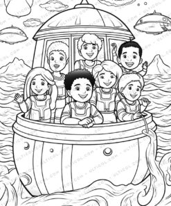 Spacecraft Grayscale Coloring Pages