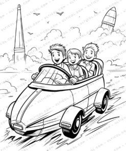 Spacecraft Grayscale Coloring Pages