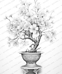 Beautiful Flowers Grayscale Coloring Pages