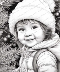 Baby Winter Grayscale Coloring Pages