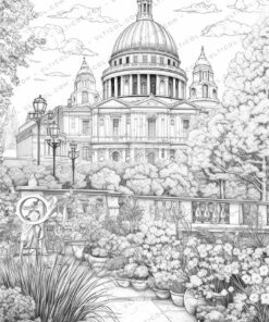 Architecture Grayscale Coloring Pages