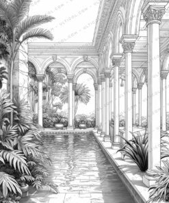 Architecture Grayscale Coloring Pages